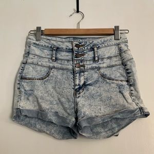 High waisted jean shorts